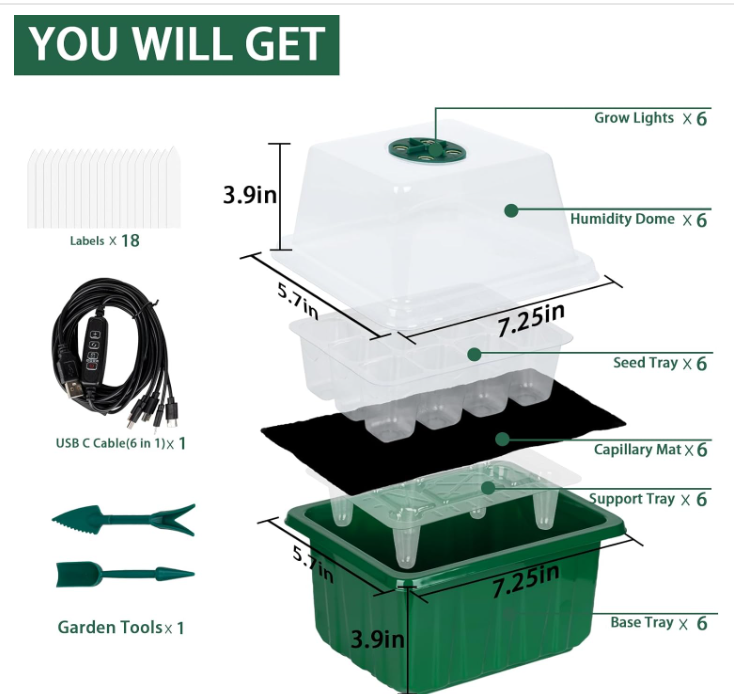 Reusable Plastic 6 Pack 72 Cel - đánh giá và giá Humidity Dome Kit
